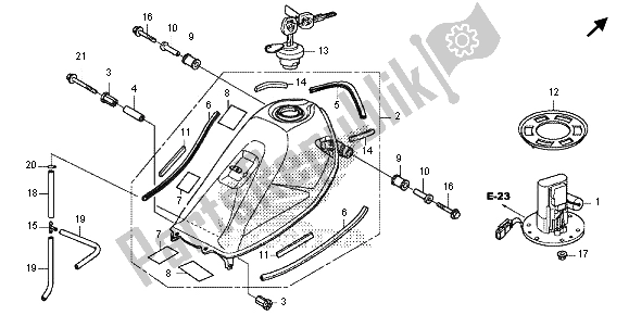 All parts for the Fuel Tank of the Honda CRF 250L 2013