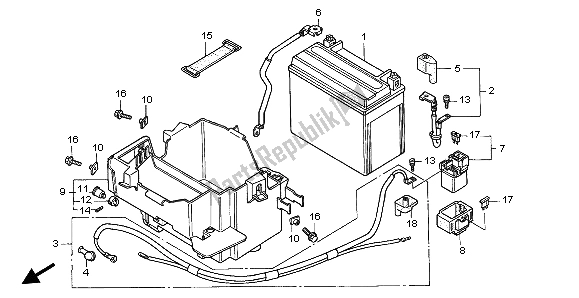 All parts for the Battery of the Honda VF 750C 1999