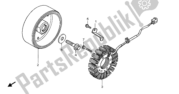 Todas as partes de Gerador do Honda CBR 600F 2003