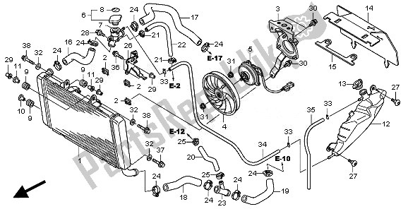 Alle onderdelen voor de Radiator van de Honda CBR 600 FA 2011
