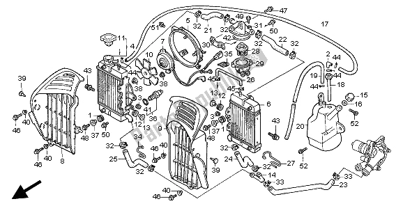 All parts for the Radiator of the Honda XL 600V Transalp 1997