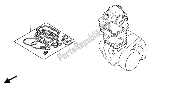 All parts for the Eop-1 Gasket Kit A of the Honda XR 400R 1997