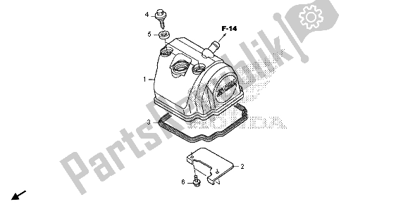 All parts for the Cylinder Head Cover of the Honda CRF 150 RB LW 2013