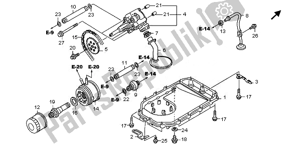 Todas las partes para Bomba De Aceite Y Cárter De Aceite de Honda ST 1300A 2010