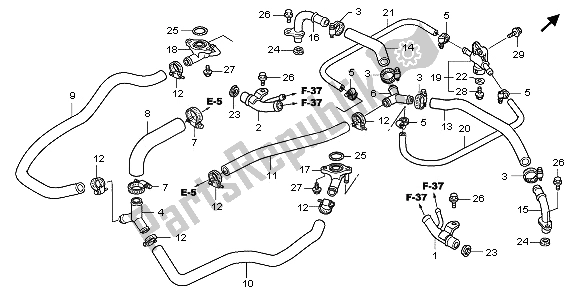 Todas las partes para Tubería De Agua de Honda GL 1800A 2006