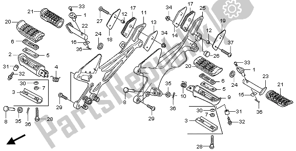 All parts for the Step of the Honda CBF 600 NA 2006