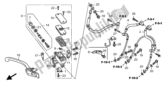 All parts for the Fr. Brake Master Cylinder of the Honda CBF 600 NA 2008