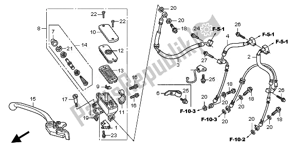 All parts for the Fr. Brake Master Cylinder of the Honda CBF 600 NA 2008