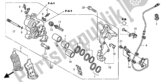 All parts for the R. Front Brake Caliper of the Honda CBR 600 FA 2012