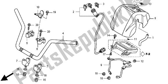 All parts for the Handle Pipe of the Honda TRX 420 FA Fourtrax Rancher AT 2012
