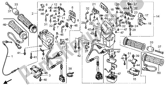 All parts for the Handle Switch of the Honda GL 1800 2007