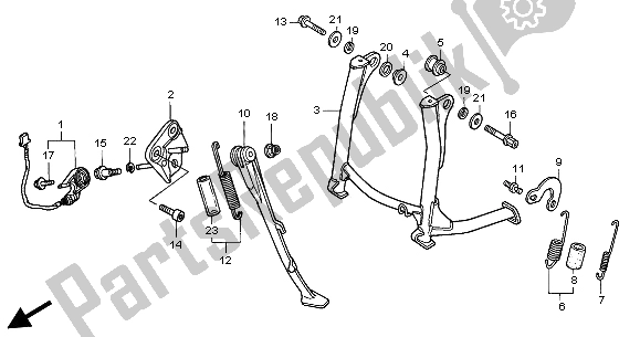 Tutte le parti per il In Piedi del Honda VFR 800A 2004