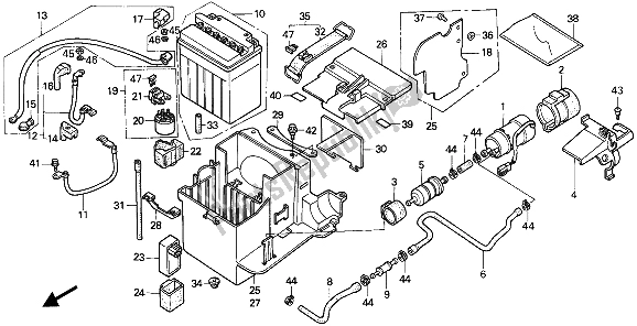 All parts for the Battery of the Honda CBR 1000F 1988