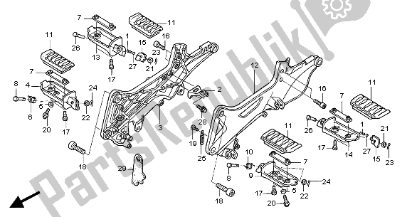 Tutte le parti per il Passo del Honda ST 1300 2004