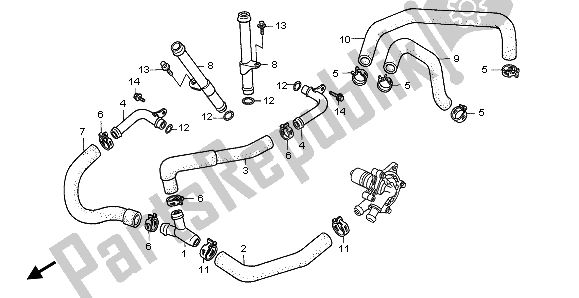 Todas las partes para Tubería De Agua de Honda XL 600V Transalp 1995