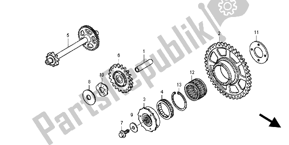 All parts for the Starting Clutch of the Honda CBR 600 RR 2012