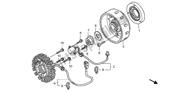 All parts for the Generator of the Honda PES 125R 2009