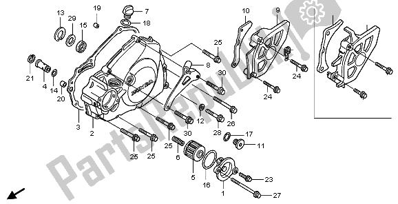 All parts for the L. Crankcase Cover of the Honda CRF 450R 2006