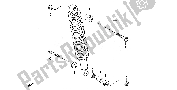 All parts for the Rear Cushion of the Honda TRX 420 FE Fourtrax Rancher 4X4 ES 2011