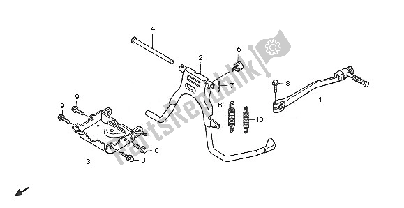 All parts for the Stand & Kick Pedal of the Honda NPS 50 2005