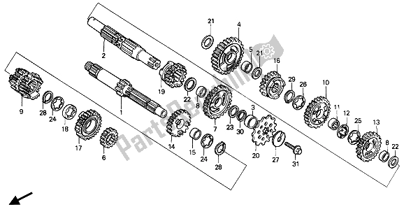 Todas las partes para Transmisión de Honda CR 125R 1991