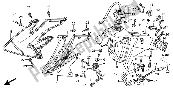 Wszystkie części do Zbiornik Paliwa Honda CRF 450X 2007