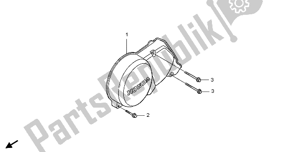 All parts for the Left Crankcase Cover of the Honda CRF 50F 2007