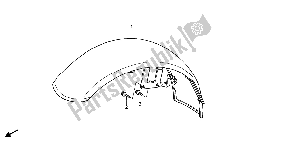 All parts for the Front Fender of the Honda VT 600C 1989