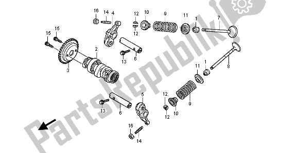 All parts for the Camshaft & Valve of the Honda WW 125 EX2 2012