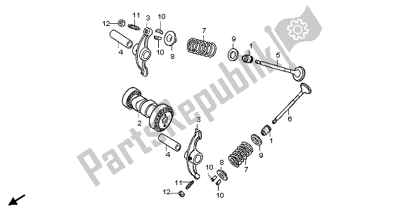 All parts for the Camshaft & Valve of the Honda CRF 50F 2007
