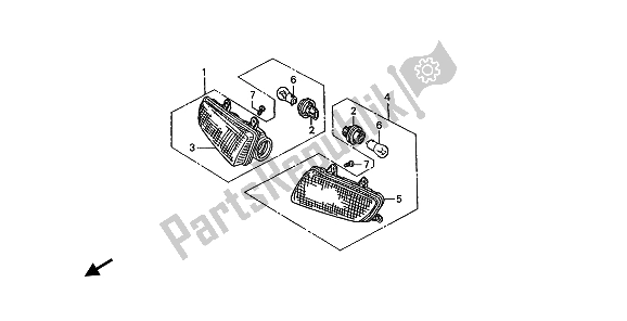 All parts for the Winker of the Honda ST 1100 1993