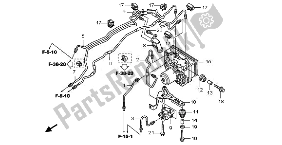 All parts for the Abs Modulator of the Honda CBF 1000 FA 2011