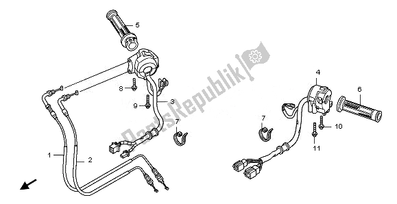 Alle onderdelen voor de Schakelaar & Kabel van de Honda CBF 1000F 2011