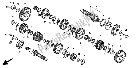 All parts for the Transmission of the Honda NC 700X 2012