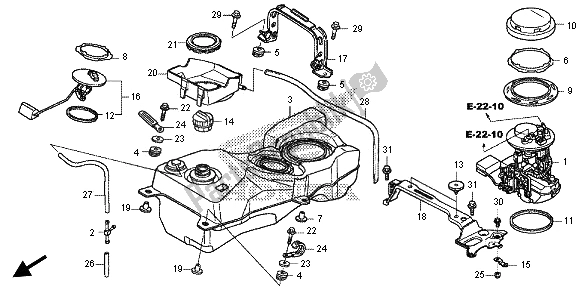 All parts for the Fuel Tank of the Honda GL 1800B 2013