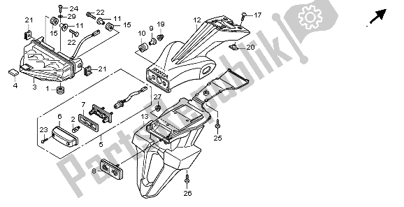 All parts for the Taillight of the Honda CB 1000 RA 2009