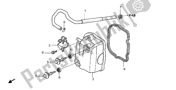 All parts for the Cylinder Head Cover of the Honda SCV 100F 2007