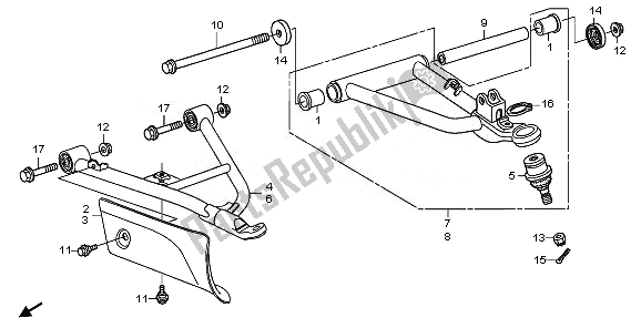 Tutte le parti per il Braccio Anteriore del Honda TRX 500 FE Foretrax Foreman ES 2011