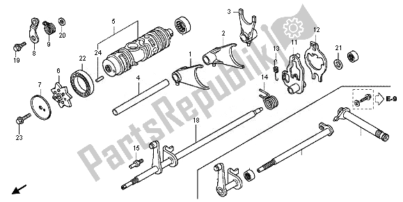 All parts for the Gearshift Fork of the Honda TRX 420 FE Fourtrax Rancher 4X4 ES 2011