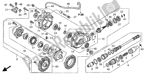 Wszystkie części do Przedni Bieg Ko? Cowy Honda TRX 500 FA Fourtrax Foreman 2002