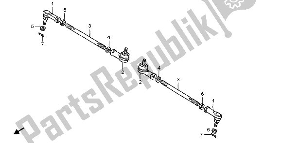 All parts for the Tie Rod of the Honda TRX 680 FA Fourtrax Rincon 2006