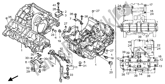 All parts for the Crankcase of the Honda CBR 1000F 1995