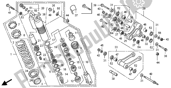 All parts for the Rear Cushion of the Honda CRF 250X 2004