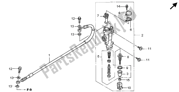 Todas las partes para Rr. Cilindro Maestro Del Freno de Honda CRF 250R 2006