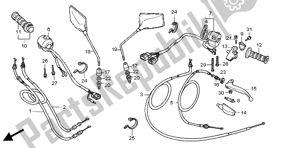 Alle onderdelen voor de Schakelaar & Kabel van de Honda CBF 250 2004