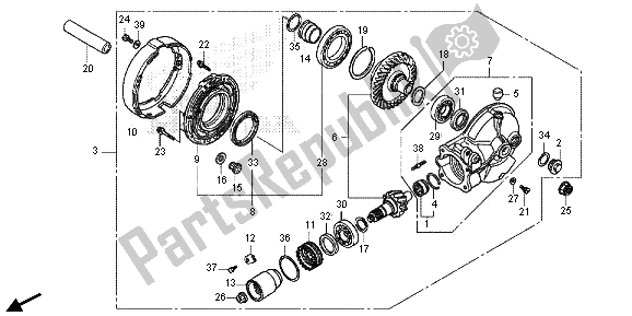 All parts for the Final Driven Gear of the Honda VT 750 CS 2013