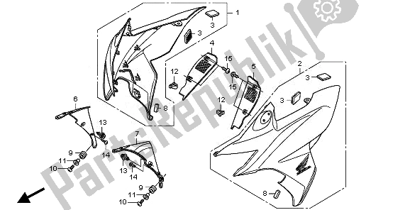 All parts for the Front Cowl of the Honda CBF 1000 FSA 2010