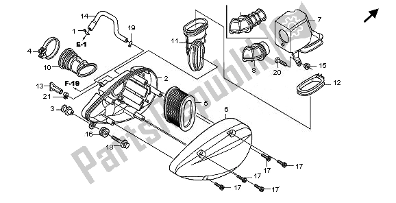 All parts for the Air Cleaner of the Honda VT 750 CA 2008