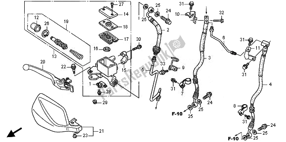 All parts for the Front Brake Master Cylinder of the Honda XL 700V Transalp 2011