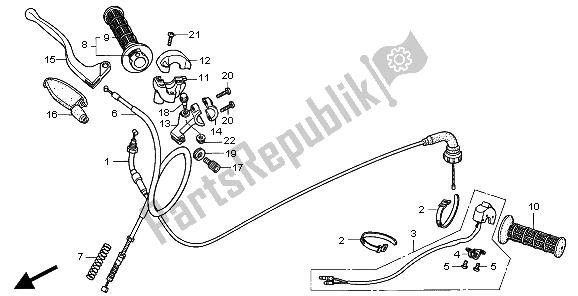 Wszystkie części do D? Wignia Klamki I Prze?? Cznik I Kabel Honda XR 70R 1997